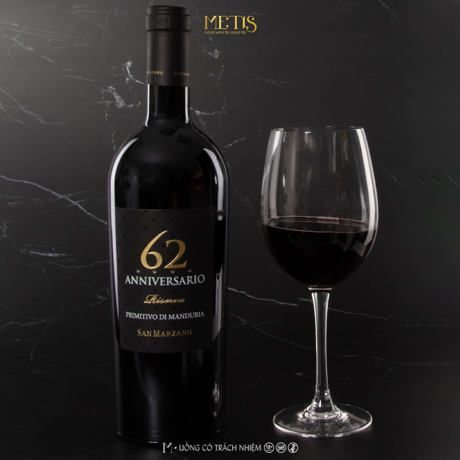 Rượu Vang 62 Anniversario Primitivo di Manduria DOP Riserva