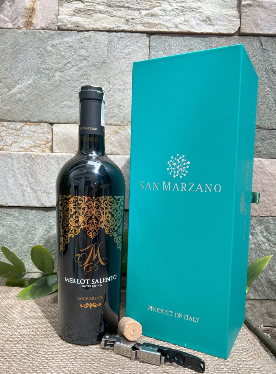 Rượu Vang Ý M Merlot Salento Limited Edition - HỘP QUÀ TẶNG 1 CHAI